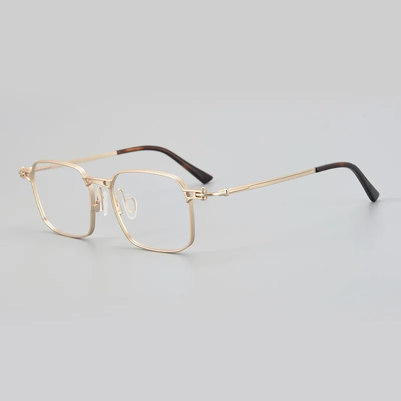 Japanese Handmade Square Pure Titanium Glasses Frame Men Business Ultralight Fashion Eyeglasses Oversize Spectacles Gafas