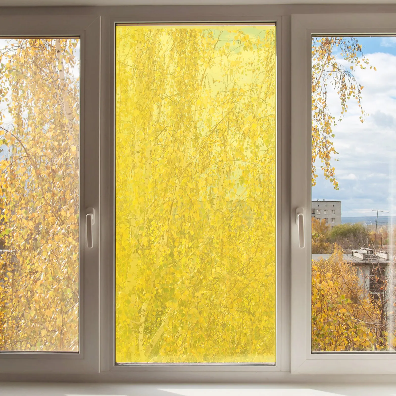 Colored Window Film Faux Stained Glass Decorative Plastic Ornament for Home Office Privacy Sun Blocking Heat Insulation Cling