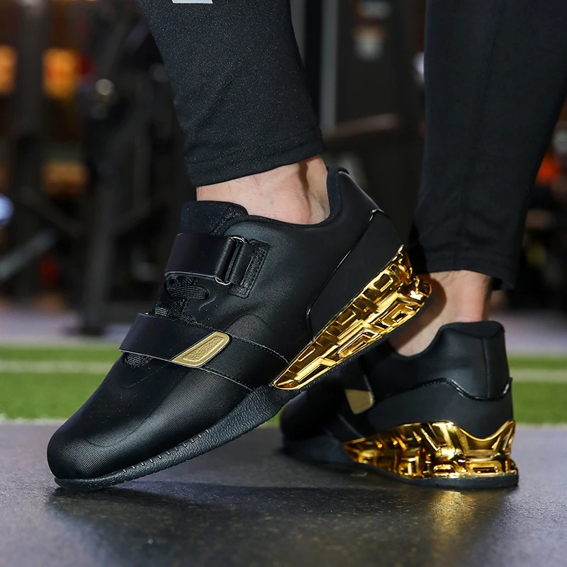 Fashion Classic Brand Hook & Loop Weightlifting Shoes Mens Womens = Fitness Deep Squat Hard Pull Shoes Casual Shoes