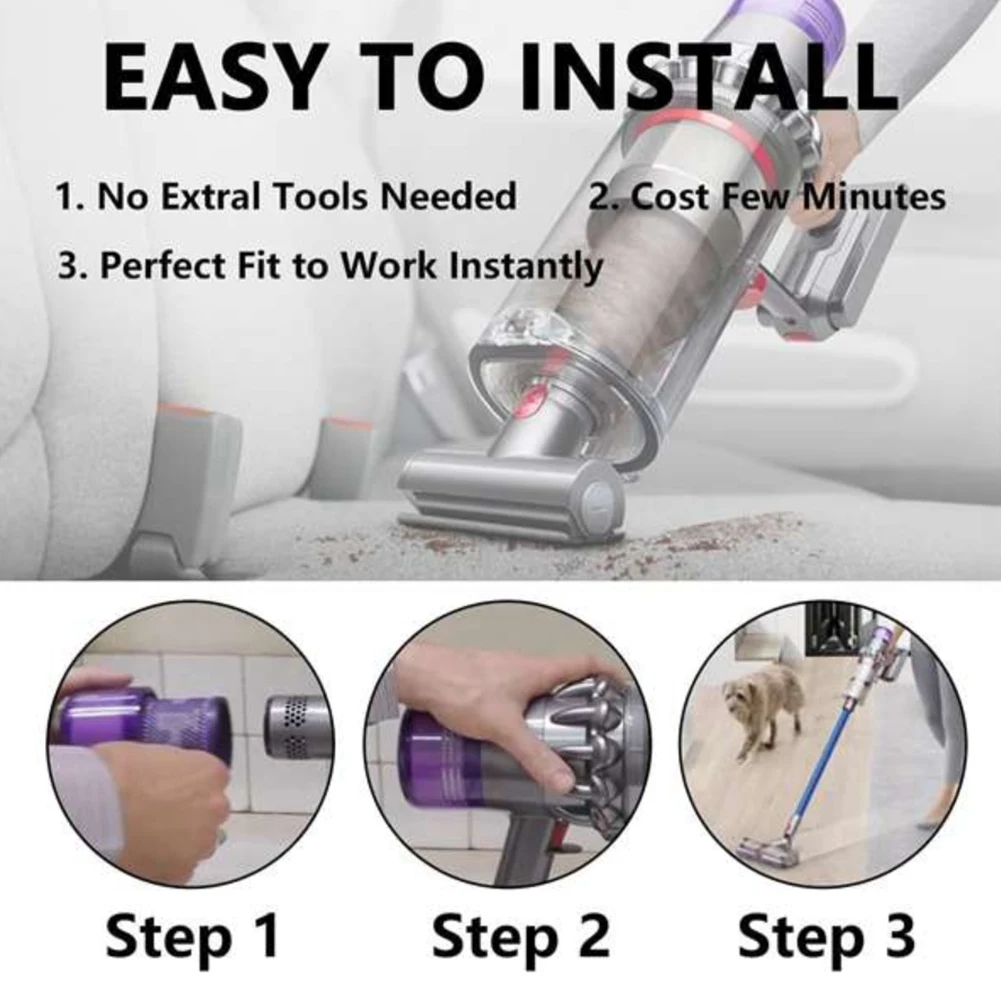 1 ชิ้นแผ่นกรอง Hepa สําหรับ Dyson V12 เครื่องดูดฝุ่นตัวกรองด้านหลังอะไหล่ทดแทนล้างทําความสะอาดได้พร้อมแปรงทําความสะอาด