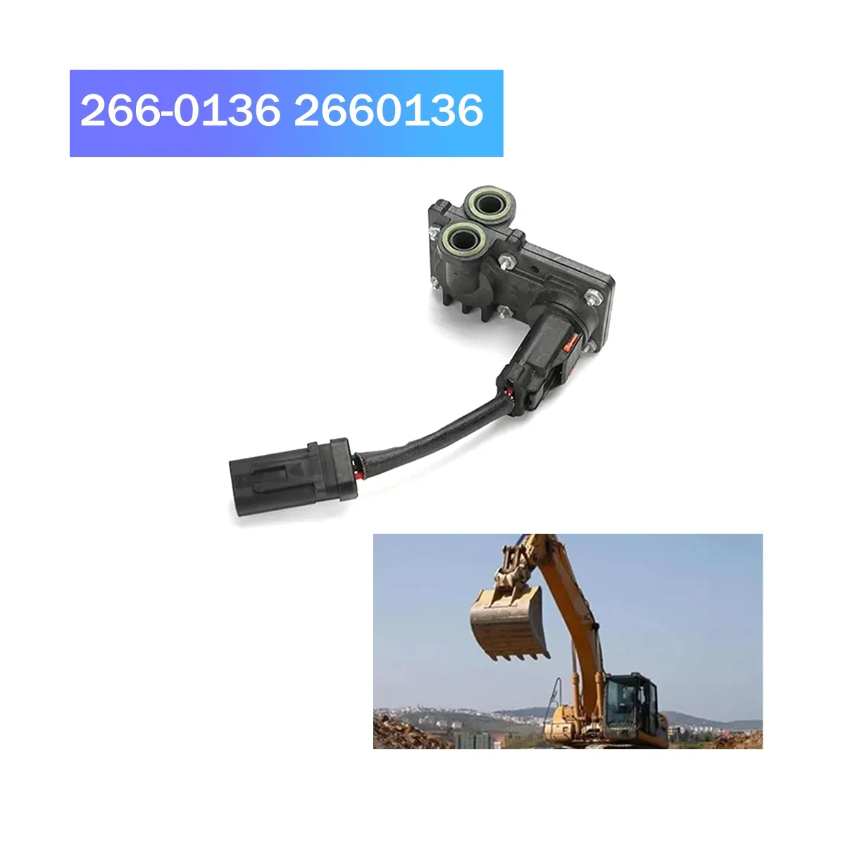 Excavator Differential Pressure Sensor Pressure Intake Sensor for Carter 312 315 320 323D Diesel 266-0136 2660136