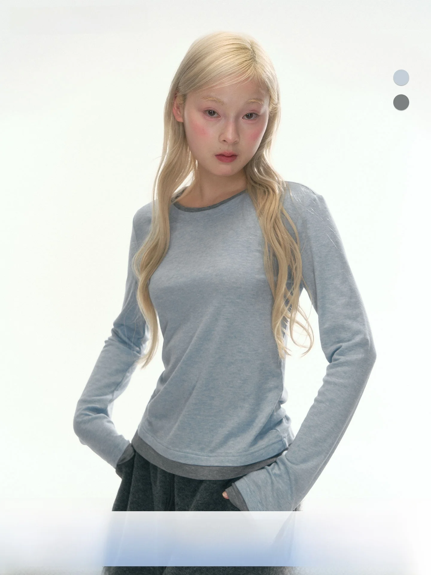 

Canstoregirls Wool Knitted Base irt Cr Cloud Color Blo Winter Casual Sle Slim Fit Long Sve round Ne Top