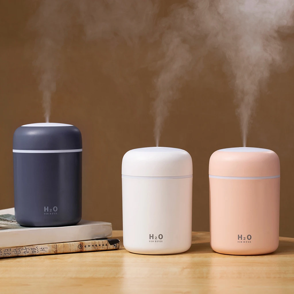 300ml  Air Humidifier USB Cool Mist Maker Ultrasonic Aroma Essential Oil Diffuser  Romantic Soft Light Humidifier Mini C