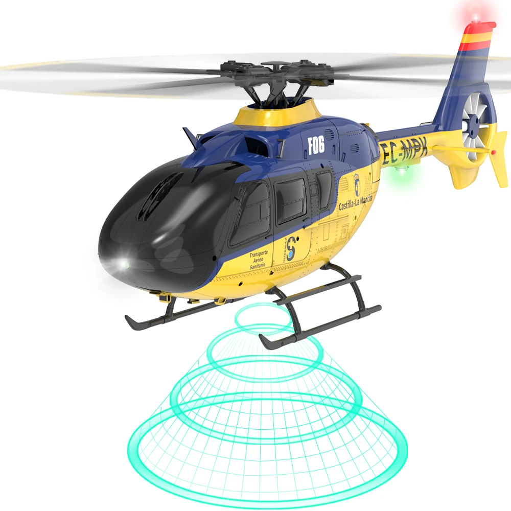 YXZNRC F06 EC135 RC Helicopter 2.4G 6CH 6 Axis Gyro Model 1:36 Scale RTF Direct Drive Brushless Roll Flybarless Aircraft Toys