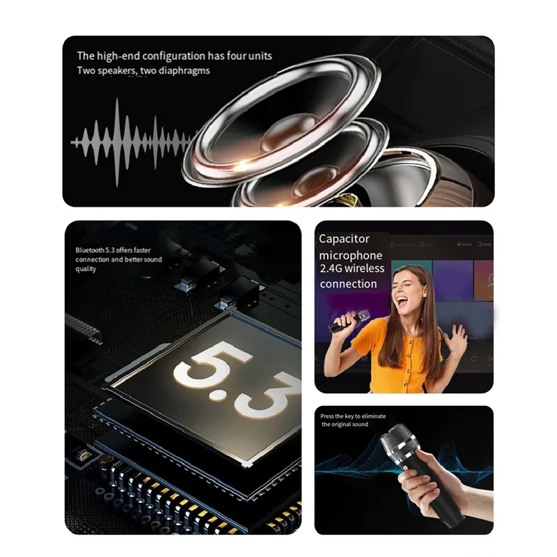 

ABSQ-Sd306plus Owl Bluetooth Speaker Powerful Portable With Dual Mics HIFI Sound Ideal For Karaoke And Outdoor Parties