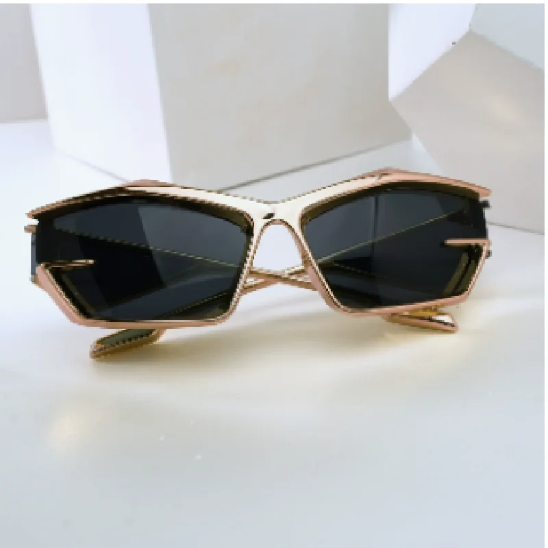 

Plated rose gold casual sunglasses UV protection men's and women's outdoor glasses purple