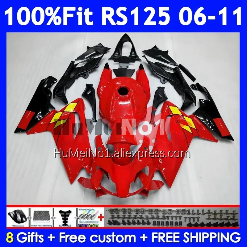 Injection For Aprilia RS-125 Glossy red RSV125 R RS125 06 07 08 09 10 11 312No.23 RS 125 2006 2007 2008 2009 2010 2011 Fairing