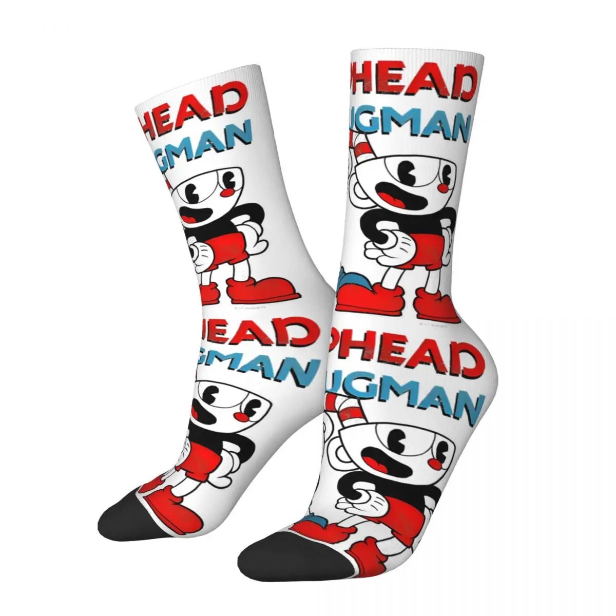 Fashion Male Men Socks Casual Cuphead & Mugman Dynamic Duo Sock High Quality Women's Stockings Spring Summer Autumn Winter