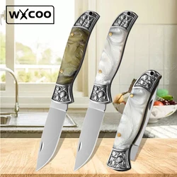 Professional Kitchen Paring Knives Resin Peeling Knife for Fruit Meat Fish Stainless Steel Folding Utility Kitchen Knife Cooking