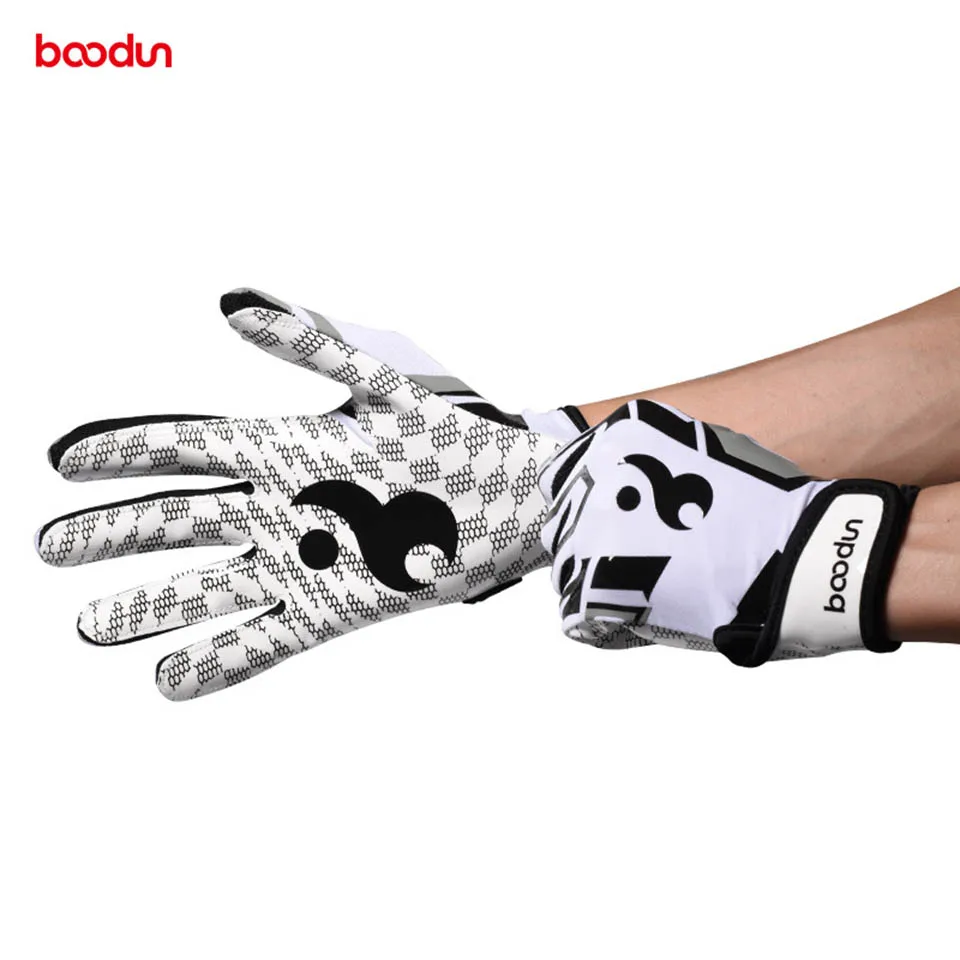 Boodun 1 Pair Rugby Gloves Full Finger Anti Slip Gel Baseball American Football Gloves Outdoor Sport Gloves for Men Women