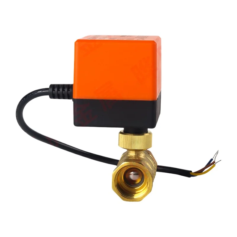 Two-way electric ball valve DC12V24V central air conditioner fan coil solar electric valve two-wire one-control reset