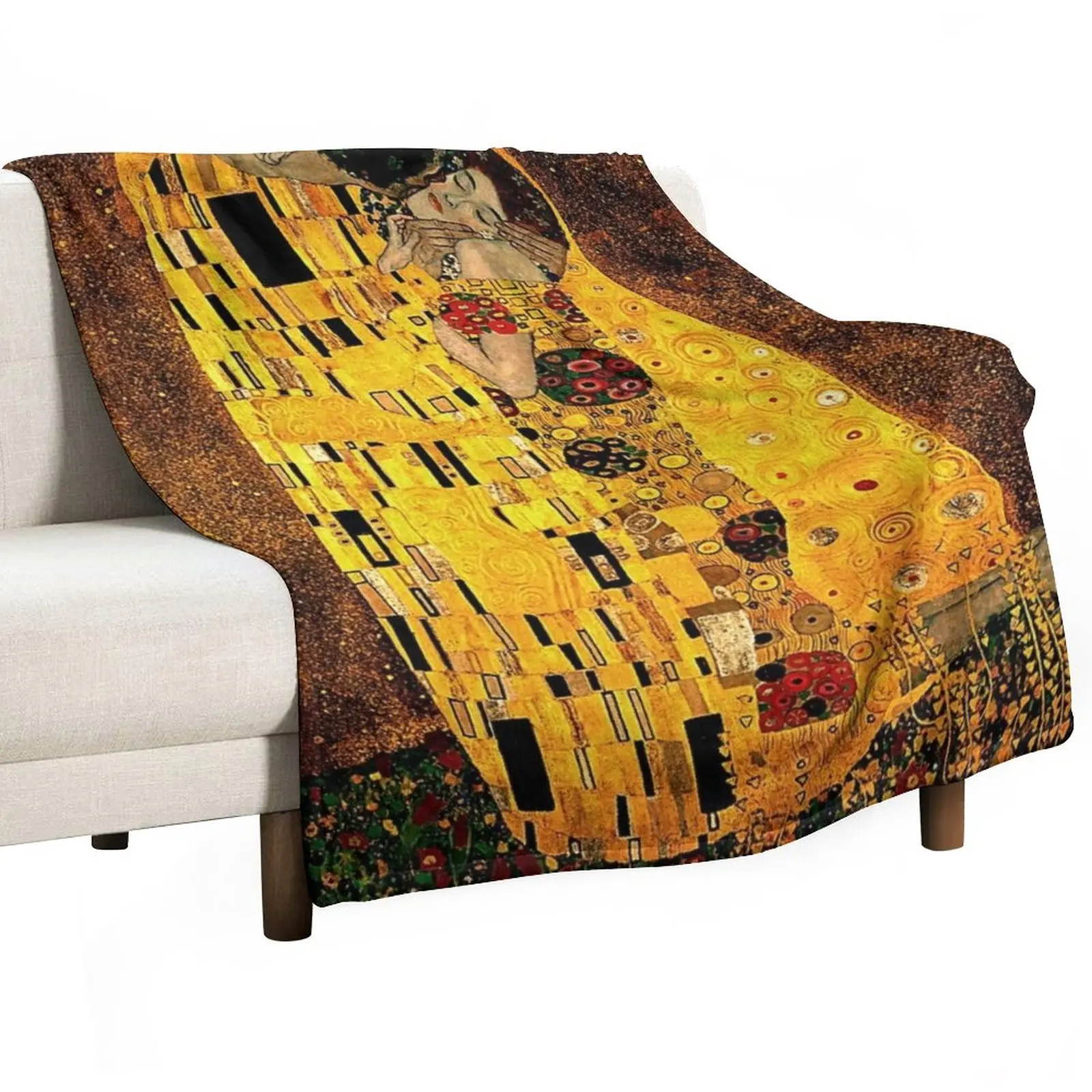 Gustav Klimt The Kiss Throw Blanket Luxury Blanket Kid'S Blanket Decorative Blankets