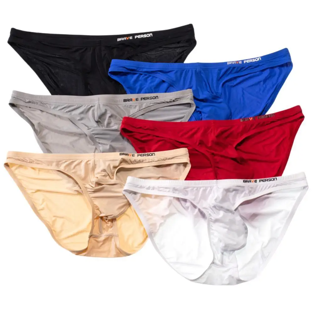 BRAVE PERSON Sexy Men Underwear Briefs U convex Big Penis Pouch Design Men Nylon Bikini Briefs