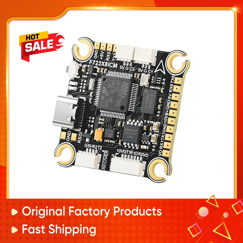 

FC722-6S-X8M Flight Controller Electronic Speed Controller Mini Stack Robust Performance Core for FPV Freestyle Racing Drone