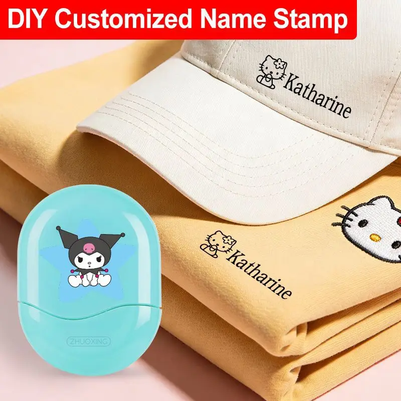 Sanrio DIY Custom Name Stamp-Self-inking custom name seal, waterproof & washable, suitable for kids’ uniforms and daily wear