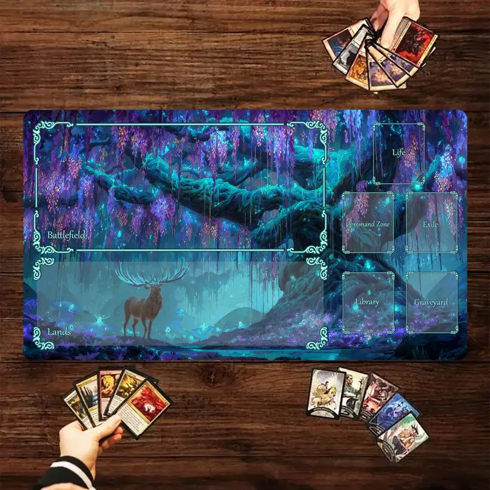 

Magical Ancient Forest Magic Card Battle Mat MTG Playmat Anti-slip Base 35X60CM gathering gaming mats Board Game Mat for TCG