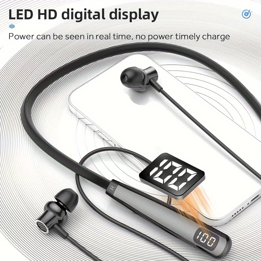 スポーツ高品質ハンギングネックダブルイヤーKソングネックハンギングスタイル超長時間待機デジタルディスプレイステレオ超低音M