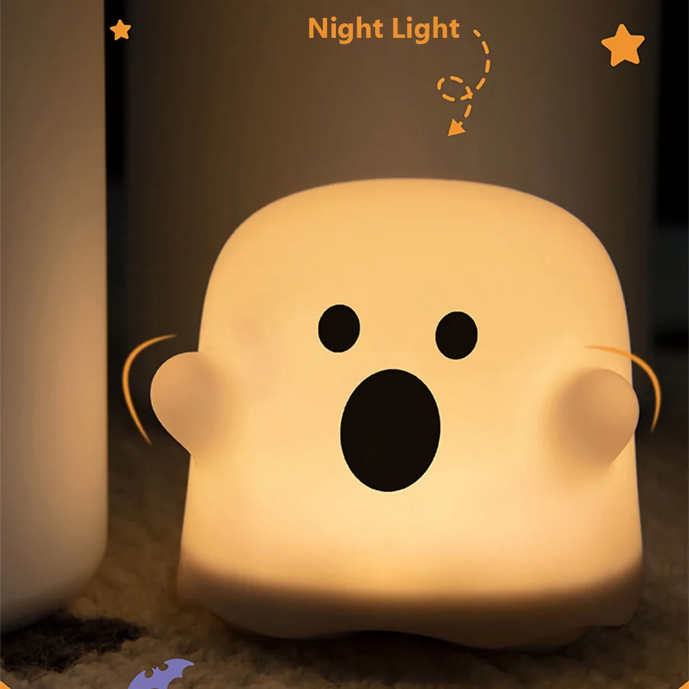 Rechargeable Night Light, Halloween Table Lamp With 3000K Color Temperature, Timer, Bottom Button, 5W Stepless Dimming