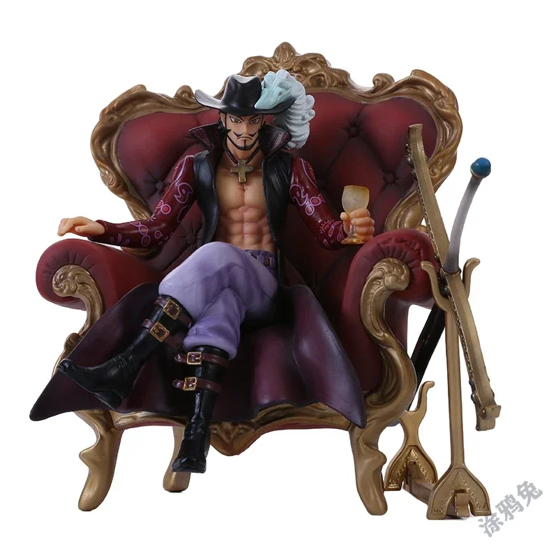 Japanese Anime One Piece GK Big Sofa Mihawk Popular Hawkeye Nanbu Sea Throne Model Pvc 23cm Figma Collection Toy Decoration Gift