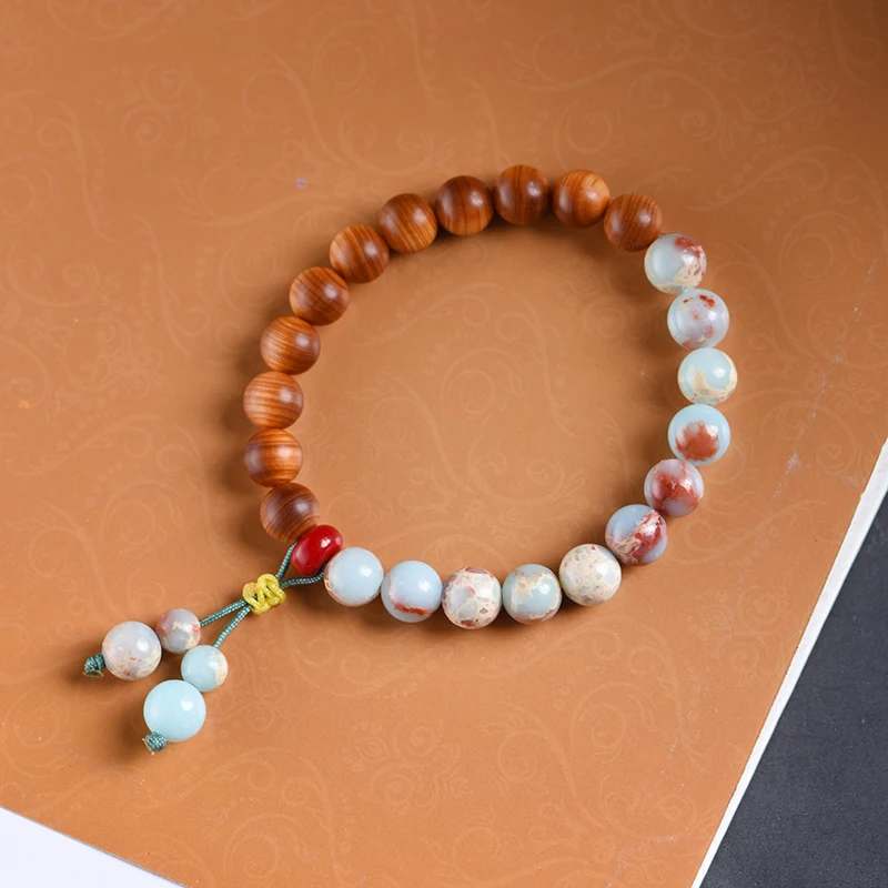 أسود الدم خشب الصندل كليف السرو الخشب DIY بها بنفسك اكسسوارات شوشان حجر بوذا حبة اليد سلسلة الفن لعب للرجال والنساء Woo #6