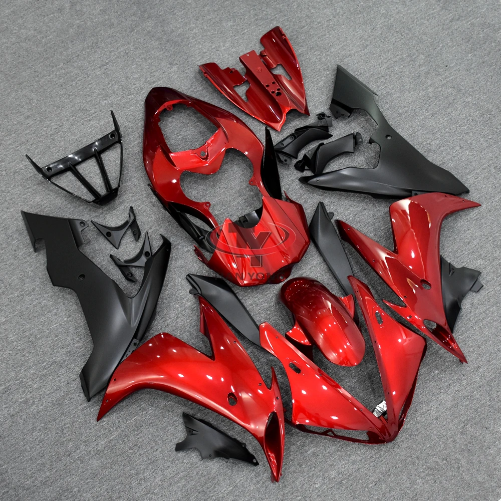 Bodywork Cowling R10406H01 Customize Motorcycle For Yamaha R1 2004 2005 2006 Full Fairing Kit Bright red matte black Injection
