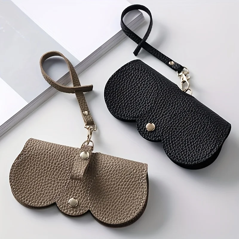 1pc Cute PU Leather Sunglasses Reading Glasses Pouch Glasses Cover Glasses Bag Travel Eyewear Accessory