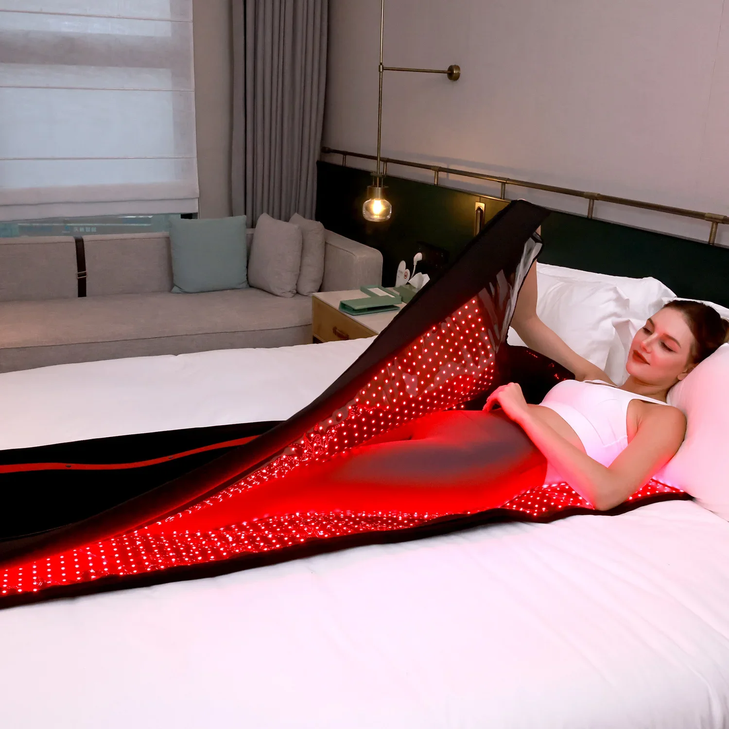 Ideatherapy Customized Led Full Body Red Light Therapy Panel Lamp Large Whole Body Red Light Therapy Mat Sleeping Bag