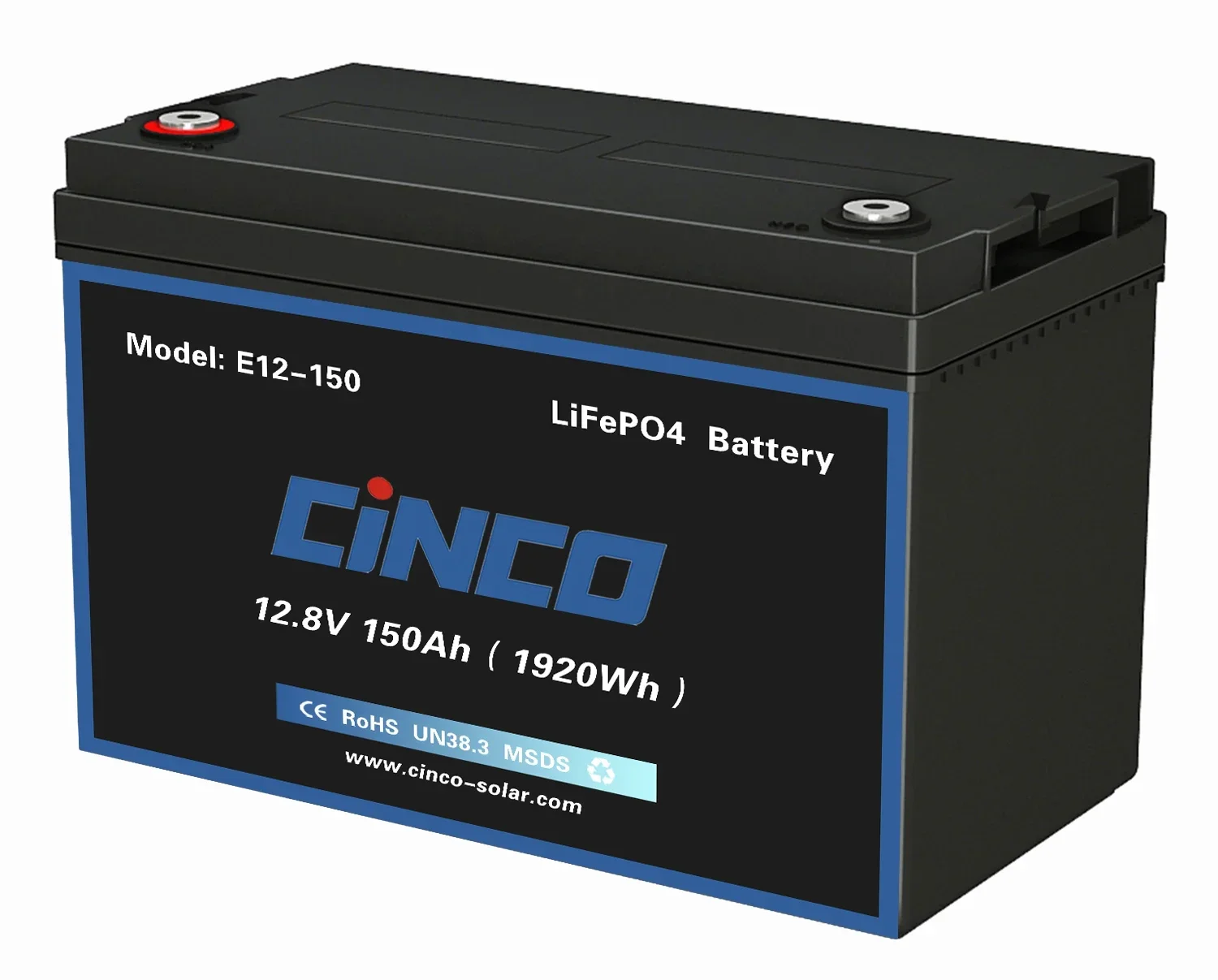 E12--200 12.8V 200AH 2560wh LiFePO4 Lithium Solar Battery with LCD Display BLE BMS Communication Optional