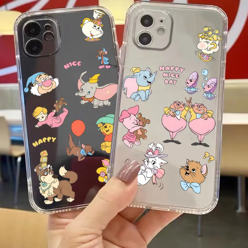 กรณีสําหรับiPhone 13 12 11 Pro MAX XR XS 16 15 14 Plus 16e 7 8 ฝาครอบโทรศัพท์นุ่มDisneyสัตว์
