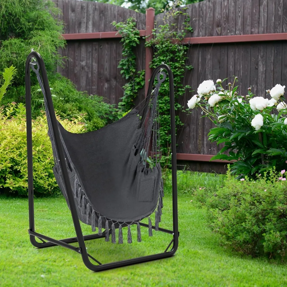 

Hammock, Unique U-Shaped Hammocks Chair with Stand, Sturdy & Rust-Resistant, Hammocks Chair