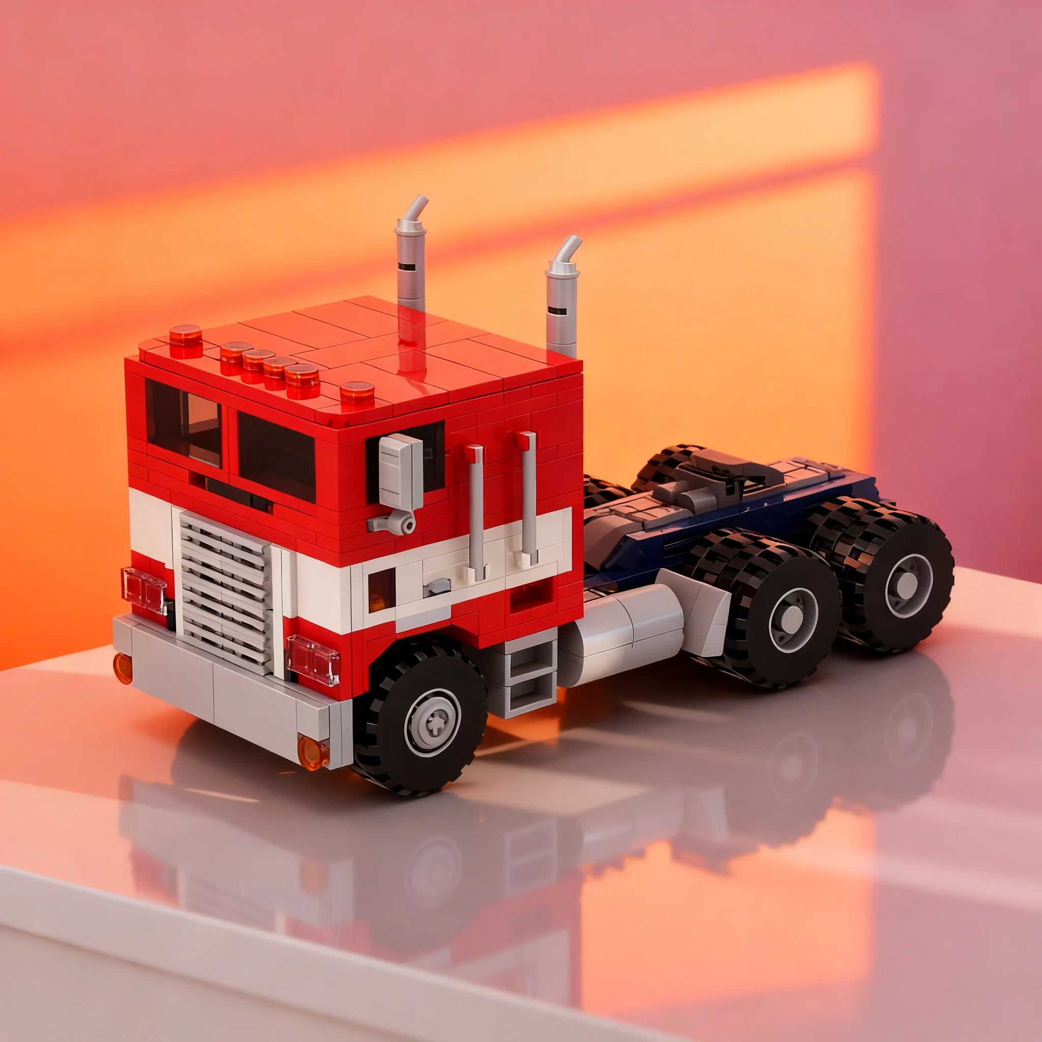 558pcs MOC Freightliner Truck Mechanical Leader City Champions Model Building Blocks Construction Toy Christmas Gift Brick Idea