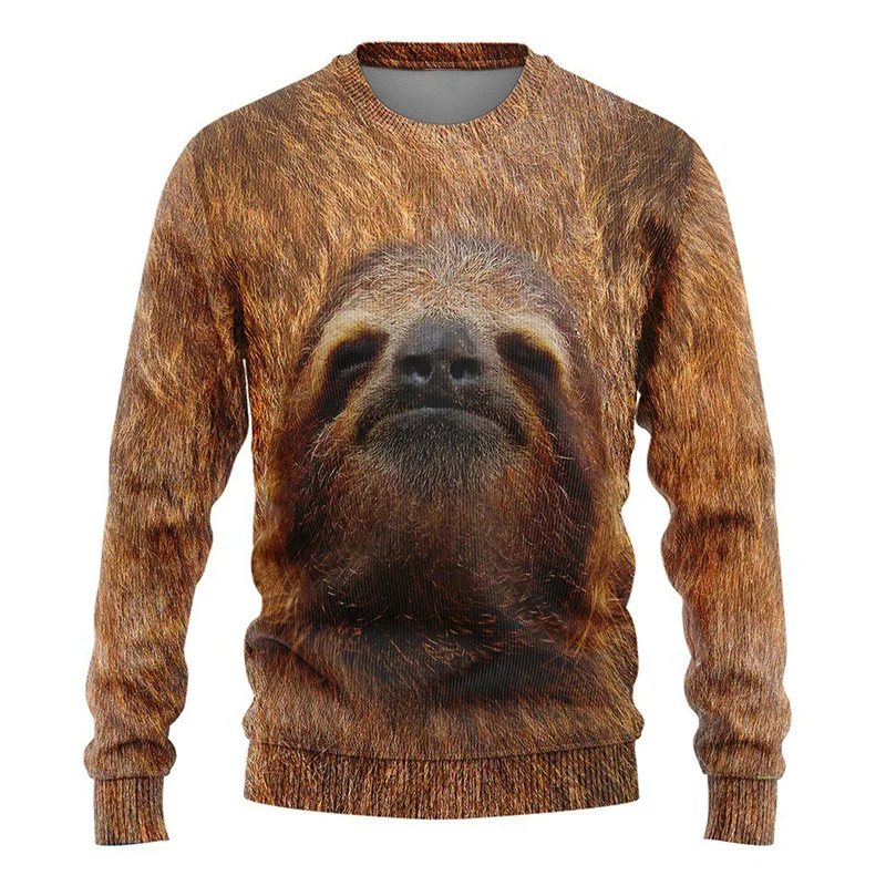 

New Autumn 3D Cute Animals Giraffe Sloth Horse Cats Printing Sweatshirts For Men Children Fashion Funny Streetwear Pullovers Top