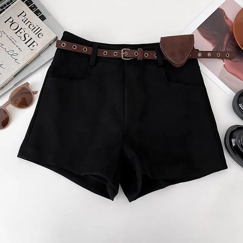 Vintage High Waist Solid Youth All-match A-line Shorts Spring Autumn New Simplicity Trend Shorts Fashion Korean Women Clothing