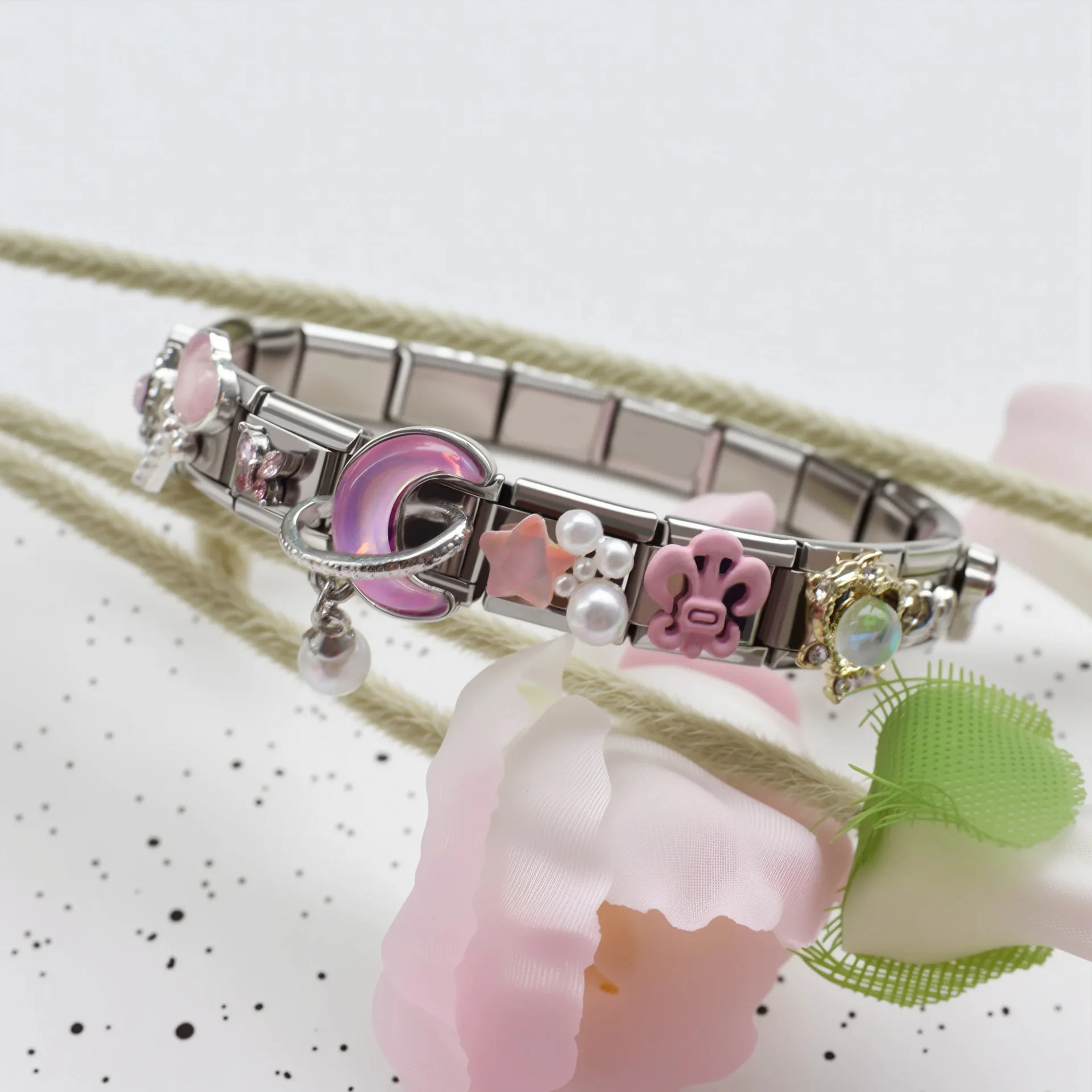 

Модные многофункциональные итальянские модульные браслеты из нержавеющей стали для женщин и мужчин, подарок на каждый день, для самостоятельного изготовления, свободная сборка, ювелирные изделия