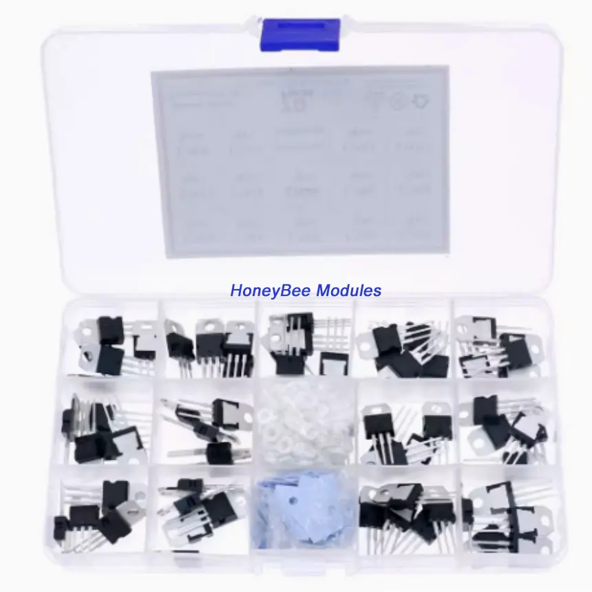 70pcs 14 Sizes L78 Series-L79 Series LM317 Triac Transistors Transistors with Box Set