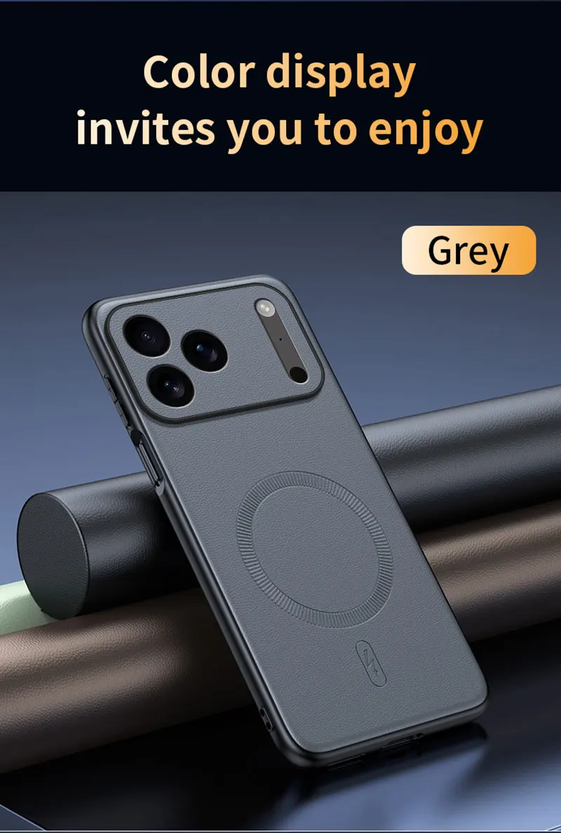 Für iPhone 18 Pro Max Hülle Magnetische Leder-Schutzhülle für iPhone 18 Pro Anti-Fingerabdruck Rutschfeste PC+TPU 17 Pro Max – Detail 19
