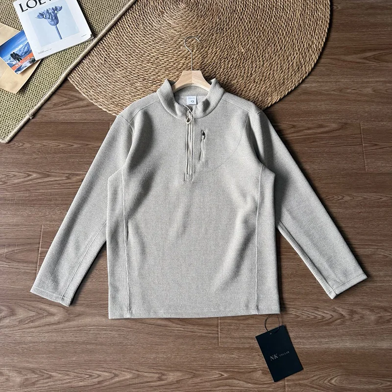 Outdoor Jacket, Men, Fishing, Leisure, Versatile, Cycling, Sports, for Traveling, for Commuting, Half-zip Stand-up Collar Coat