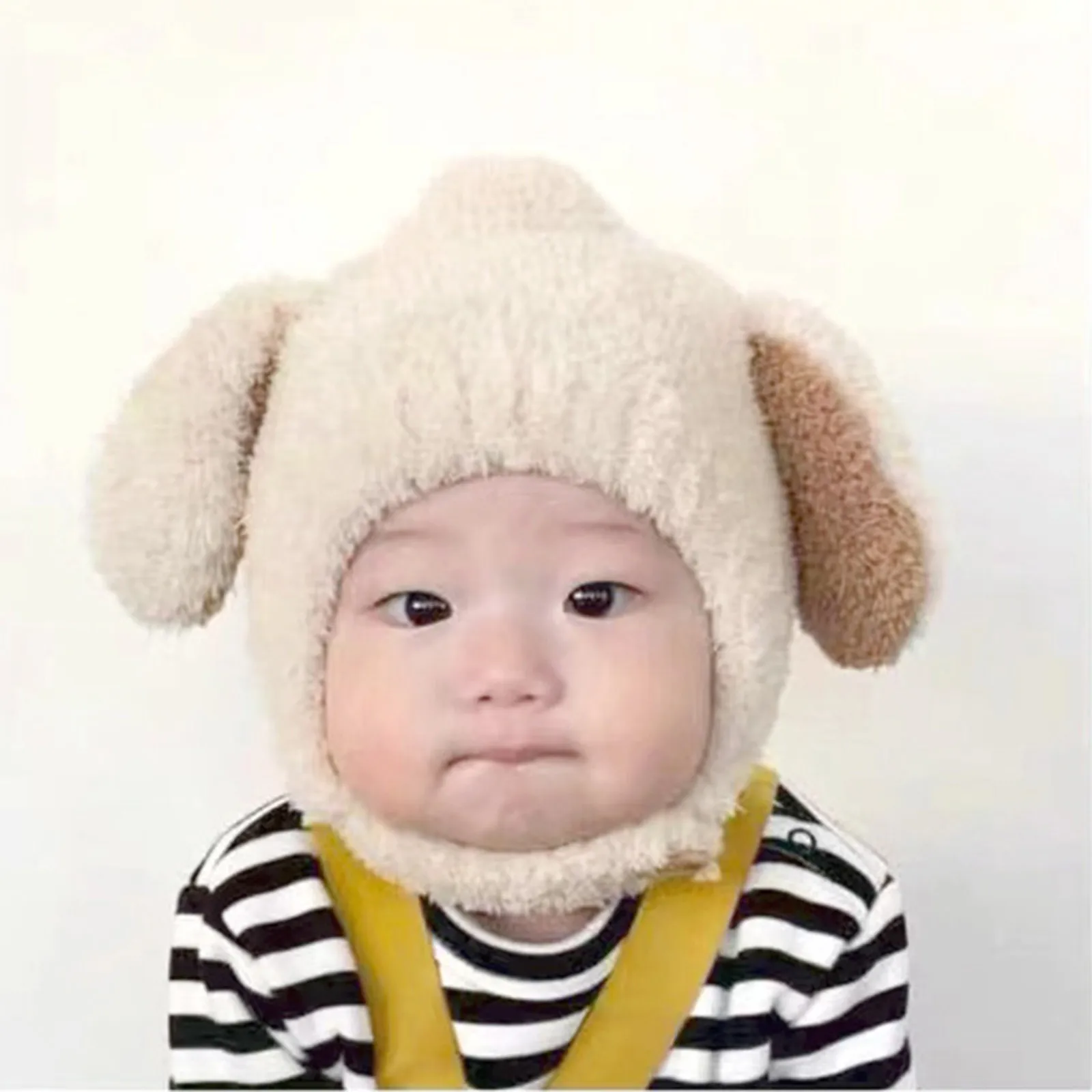 

Toddler Boys And Girls Knitted Hats Winter Cute Rabbit Shaped Comfortable Soft Warm Infant Baby Ear Flap Hats шапка детская