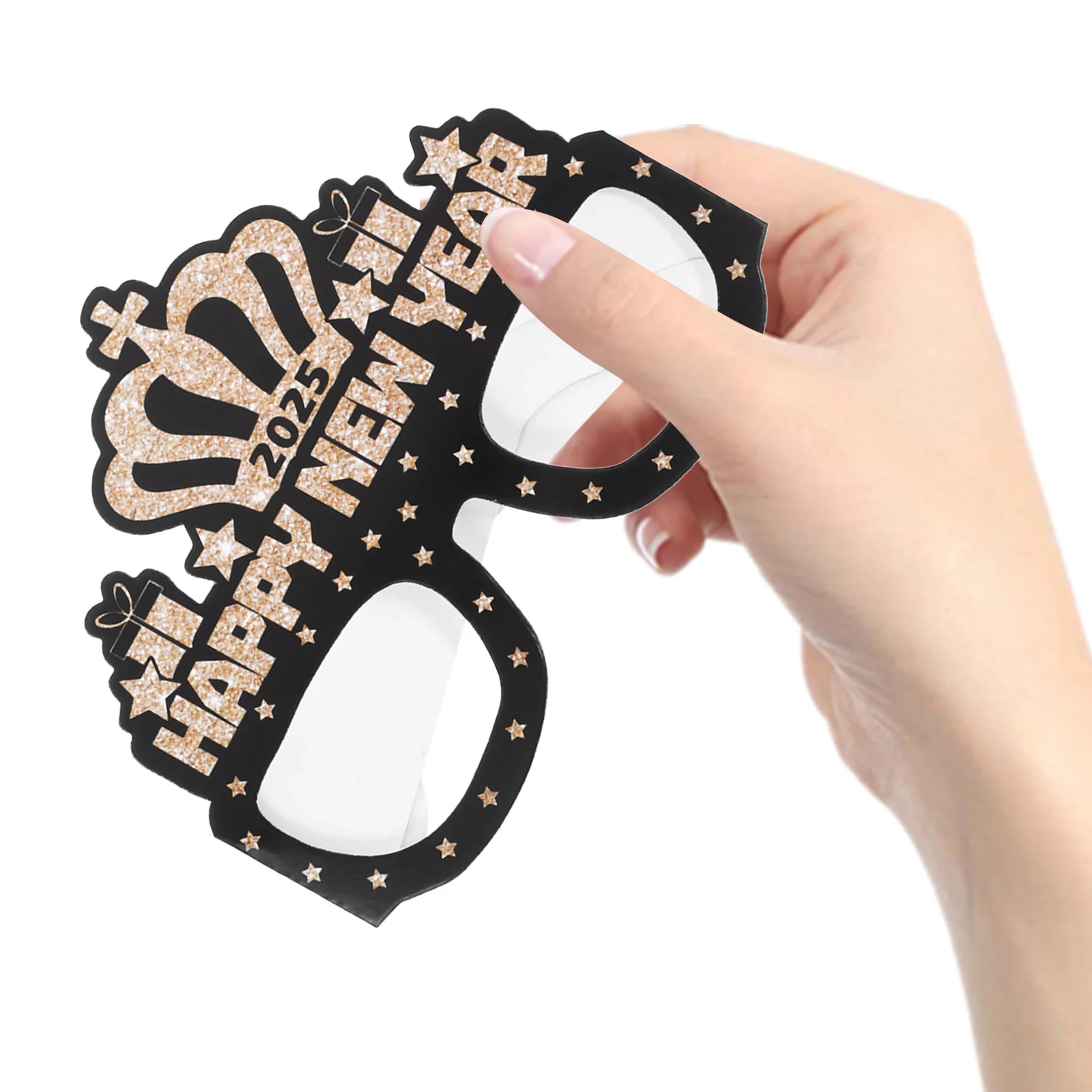 

12Pcs Happy New Year Glasses 2025 Party Supplies Eye Wear Props Creative Paper Eyeglasses Festive Celebration Decoration Fun