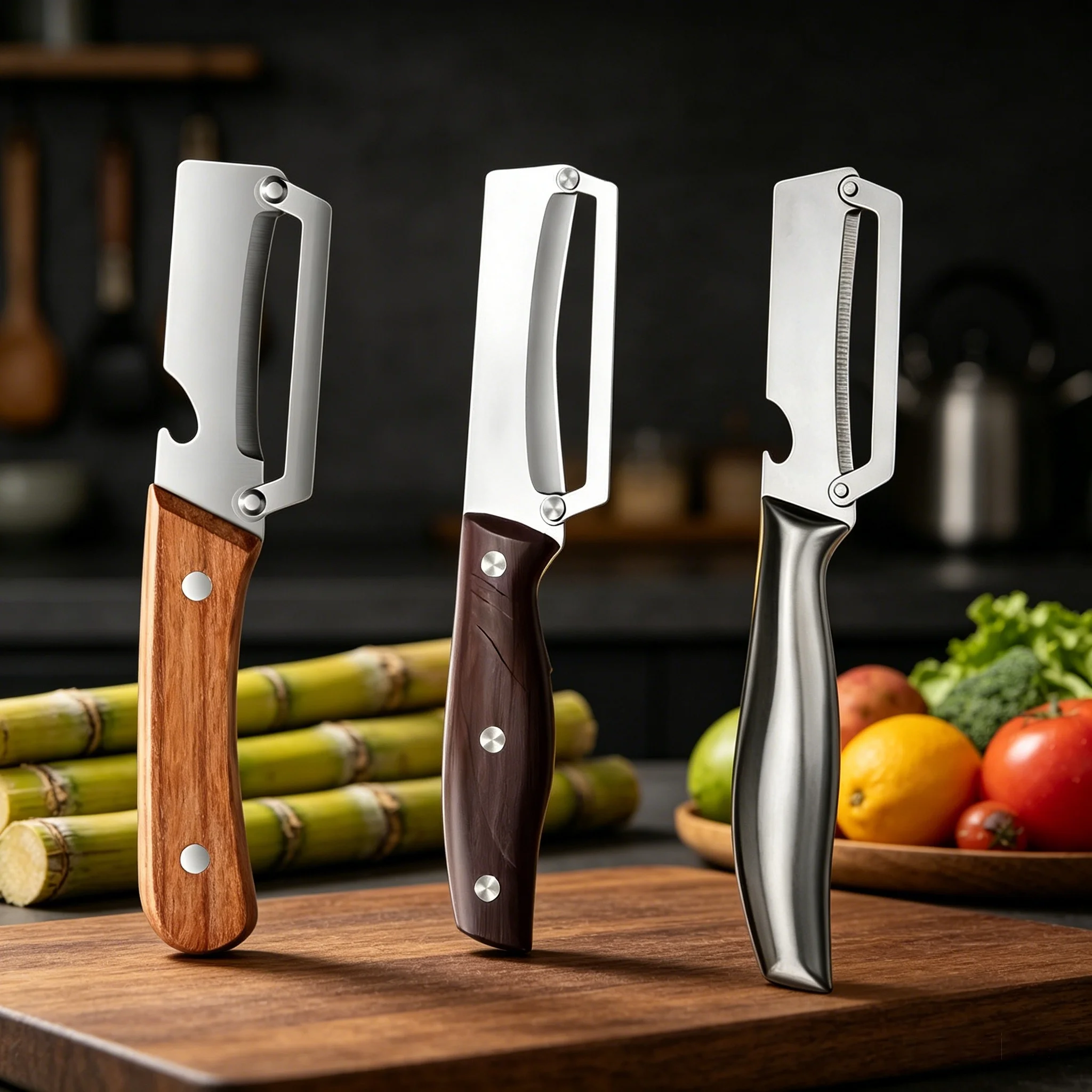 Pelador de verduras para cocina, cuchillo para caña de azúcar, pelador de patatas, herramientas de cocina, herramientas especiales para pelar, 1 ud.