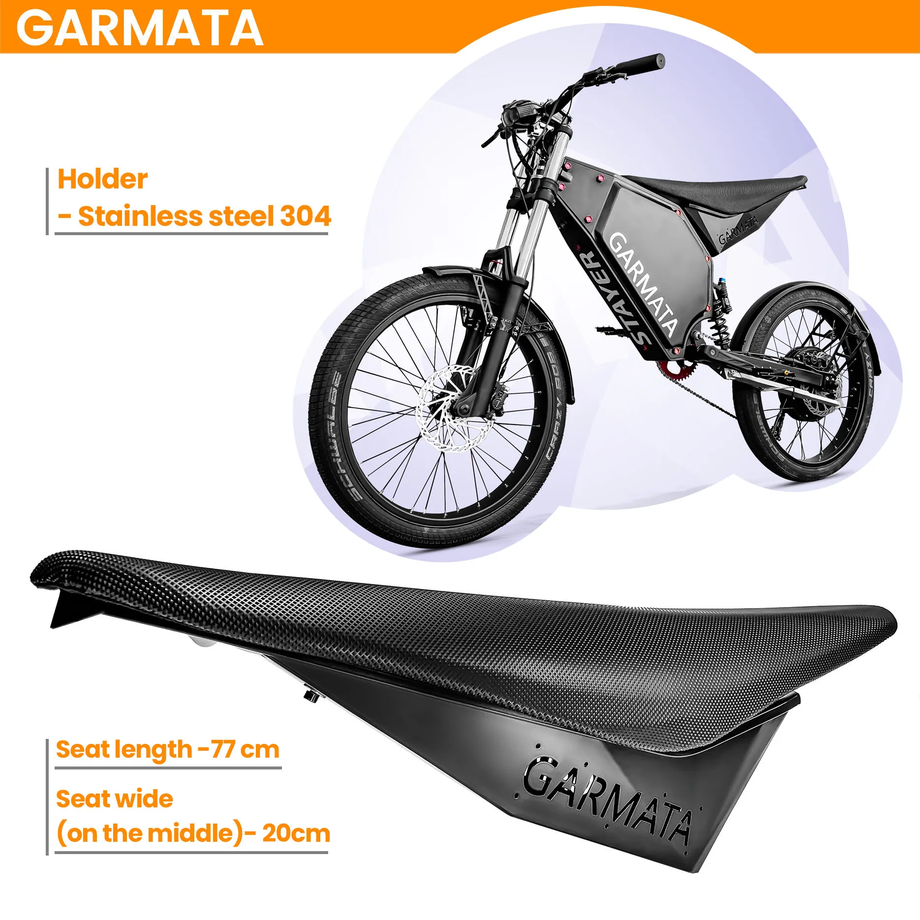 

GARMATA MX2 MOTO SEAT / STAINLESS STEEL HOLDER