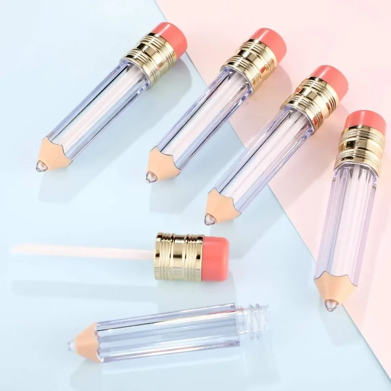 10pcs 5ml Mini Pencil Shaped Lip Gloss Empty Tubes Refillable Lip Balm Containers Cute Bottles for Women Girl DIY Cosmetics