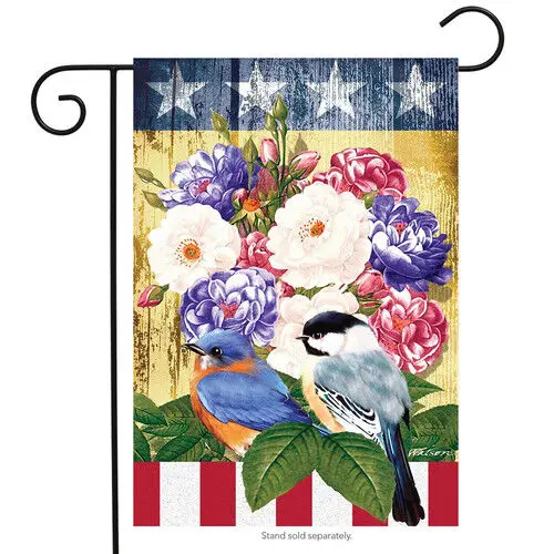 BRIARWOOD LANE Sleeved Garden Flag 12.5x18 LITTLE PATRIOTS Patriotic Birds NEW