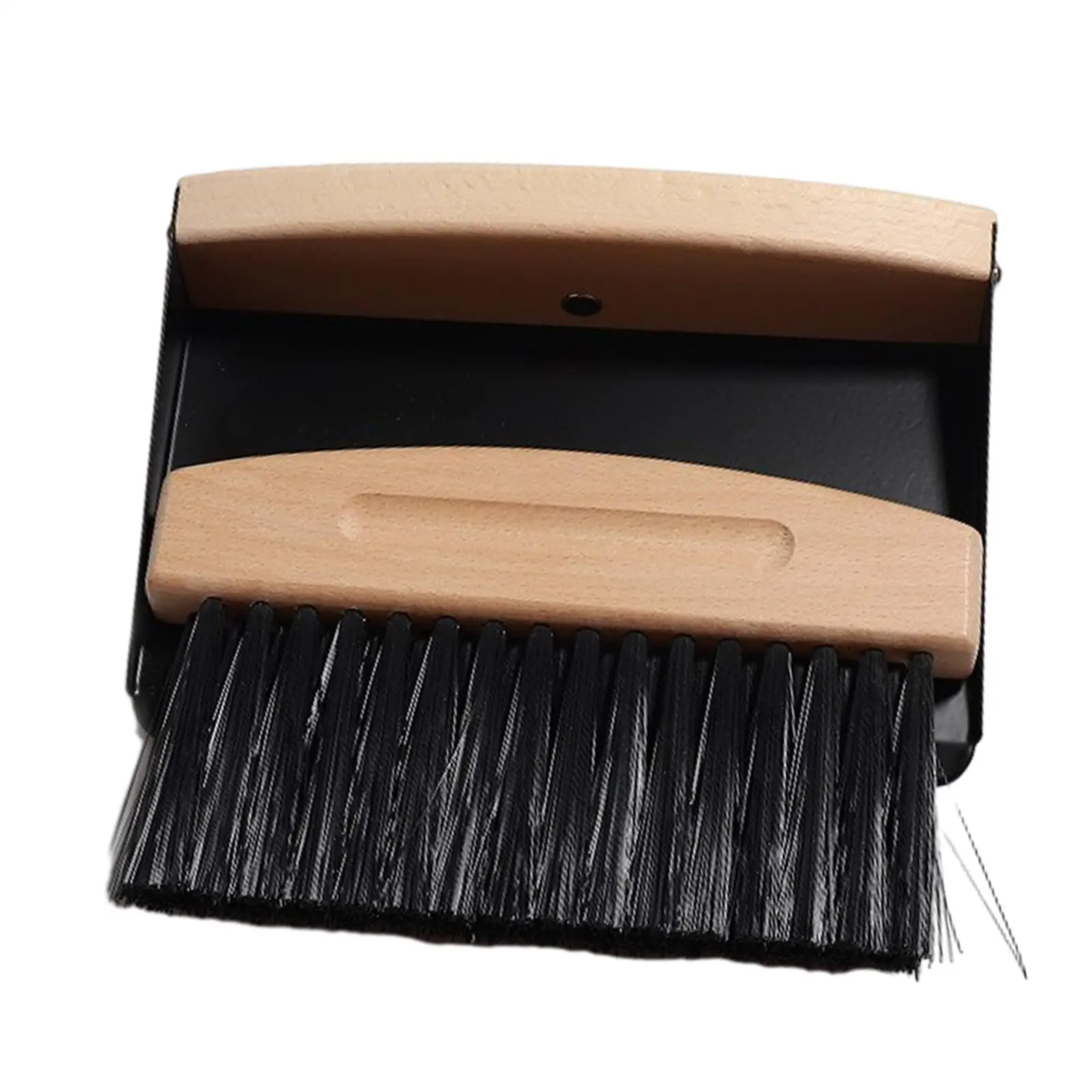 Desktop Broom Dustpan Set Sweeping Brush Multipurpose Housekeeping Cleaning Wood Handle for Craft Classes Furniture Kitchen