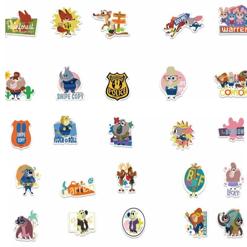 Disney Zootopia Sticker Account Notebook Campus Card Sticker Water Cup Bagage Scooter Waterdichte Stickers Decoratieve Leveranties