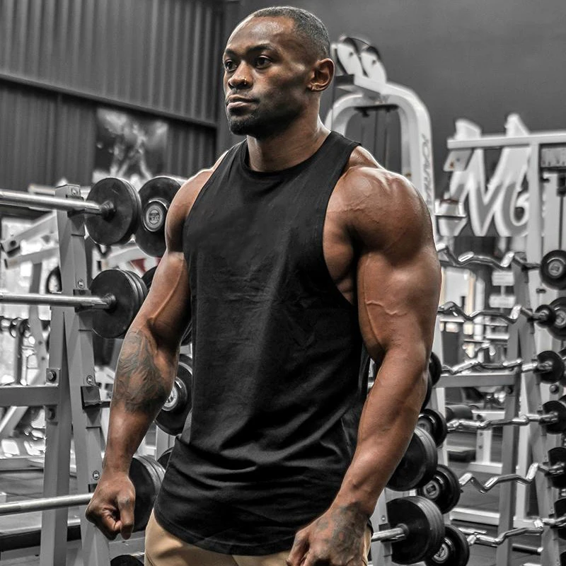 Plain Running Sport Vests Mens Bodybuilding Muscle Sleeveless Shirts Summer Cotton Breathable Tank Tops Fitness Casual Clothing