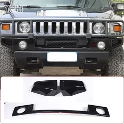 For Hummer H2 2003-2009 ABS Bright Silver Car Front Bumper two side wrap angle Grill Trim Cover Accessories Car Modification