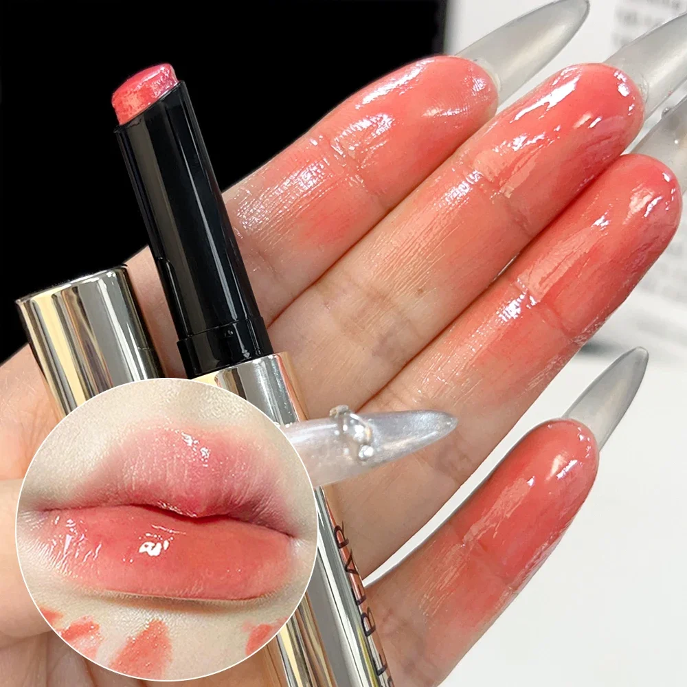 Water-light Jelly Lipstick Pink Orange Silky Glossy Mirror Solid Lips Gloss Lasting Moisturizing Non-Stick Cups Makeup Cosmetics