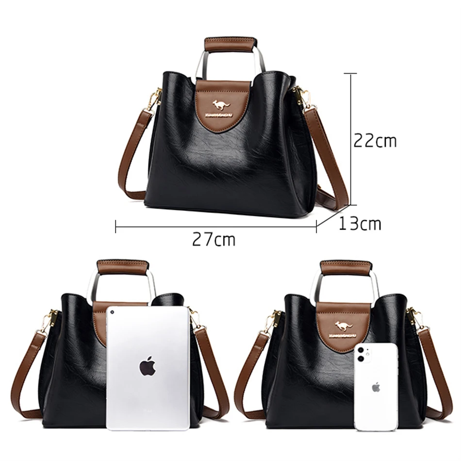 Luxury Designer Vintage Handbag Purses for Women 2024 Female Soft Leather Branded Shoulder Crossbody Messenger Tote Bag New Sac