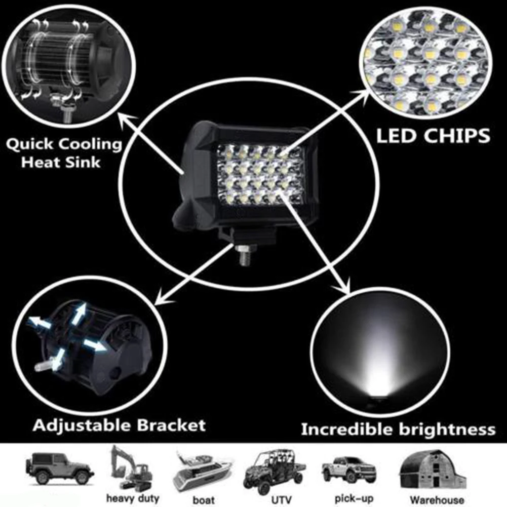 4inch 72W LED Work Light Bar Sports Lamp Offroads Driving Truck White Spotlight Off-Road Driving Fog Lamp Truck Boat ﻿